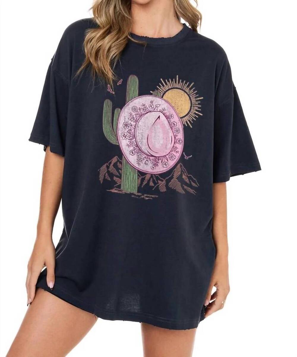 NEW ZUTTER women's out west cowgirl graphic tee in black